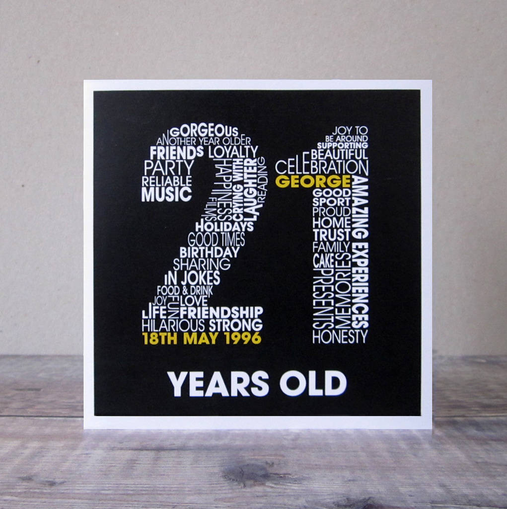 21st Birthday Card
 personalised 21st birthday card by mrs l cards