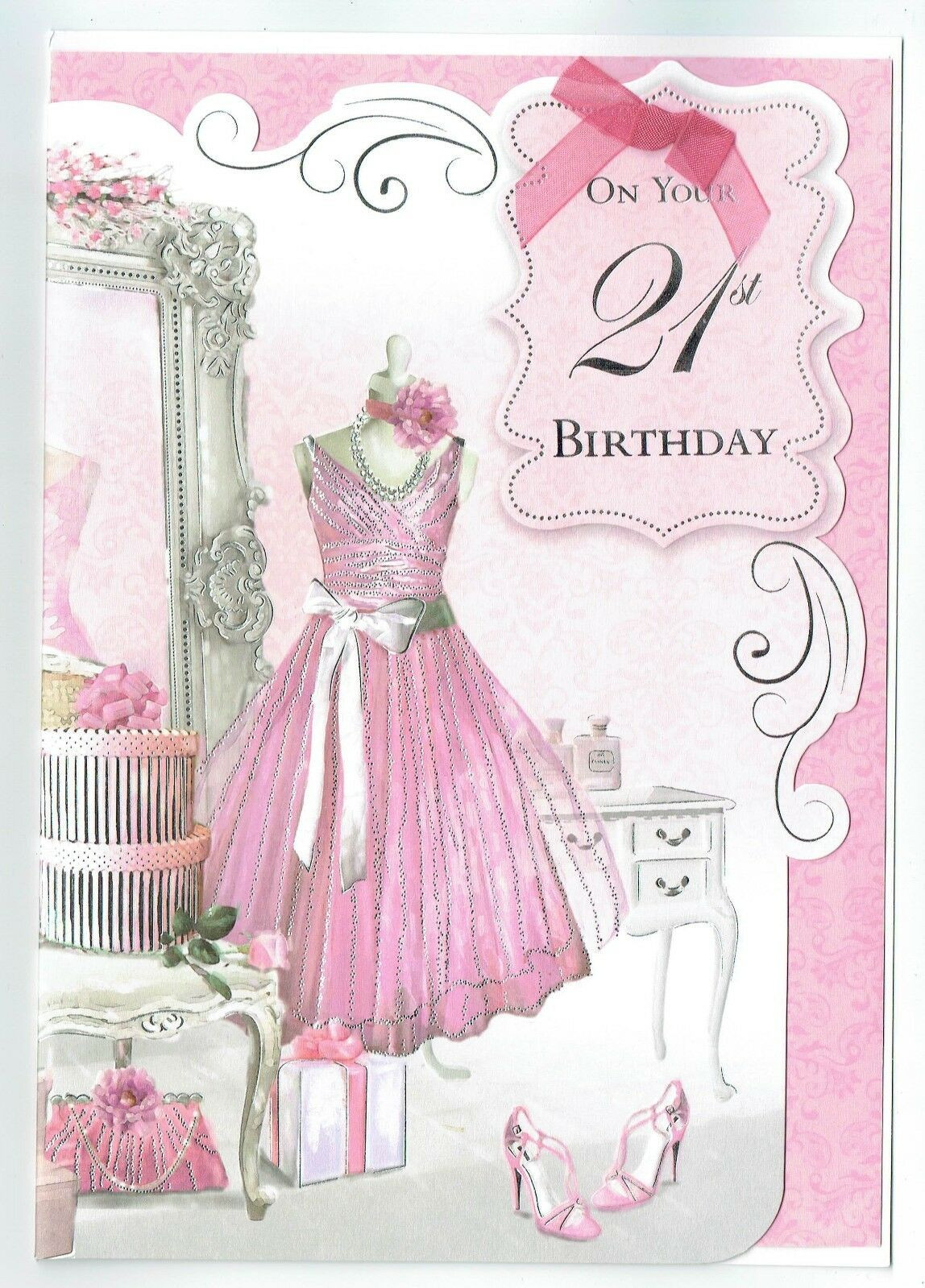 21st Birthday Card Ideas
 Daughter Birthday 21st Card With Pink Mannequinn Design