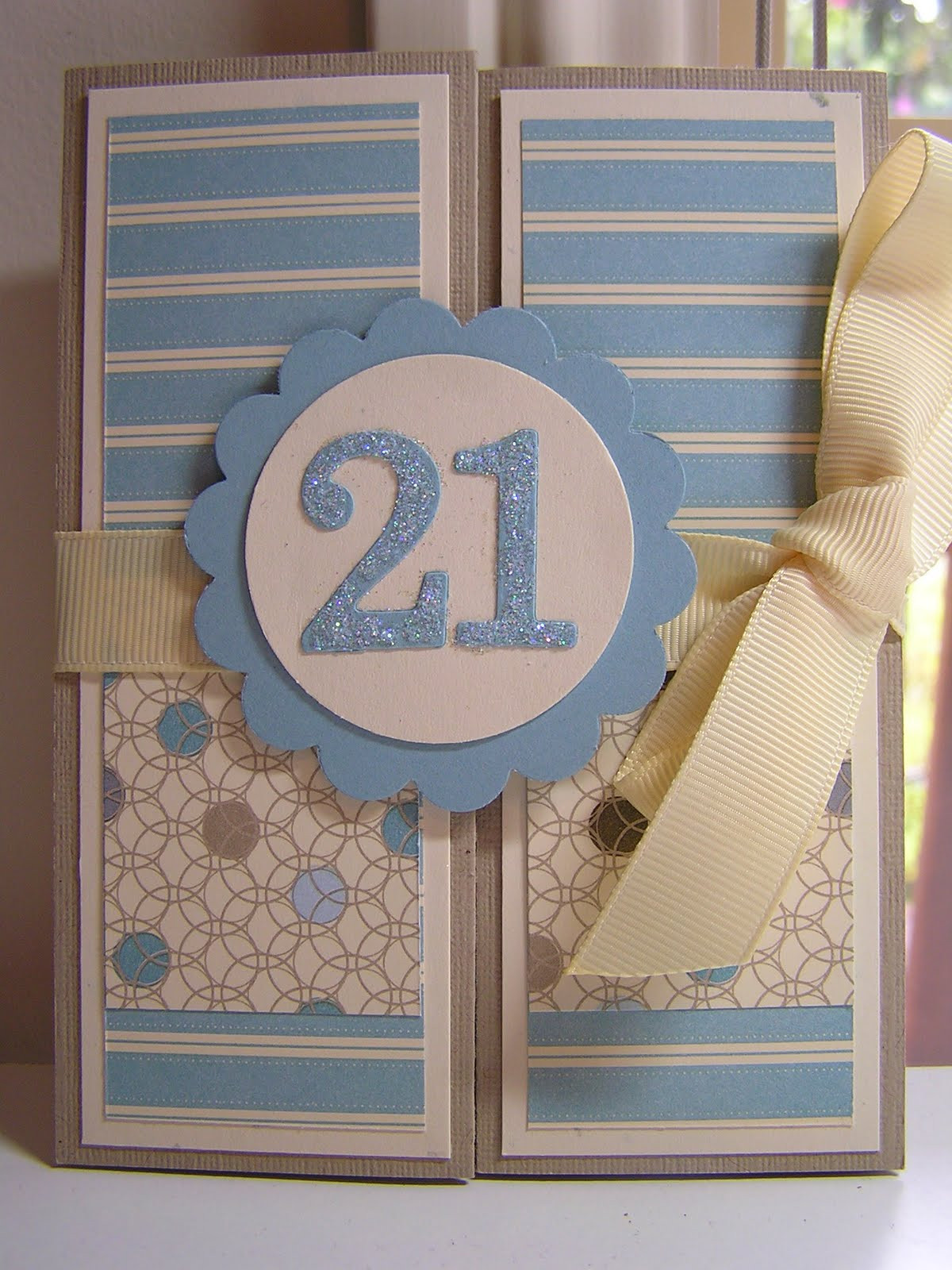 21st Birthday Cards
 Stamping Passion 21st Birthday Card Double Z Fold Card