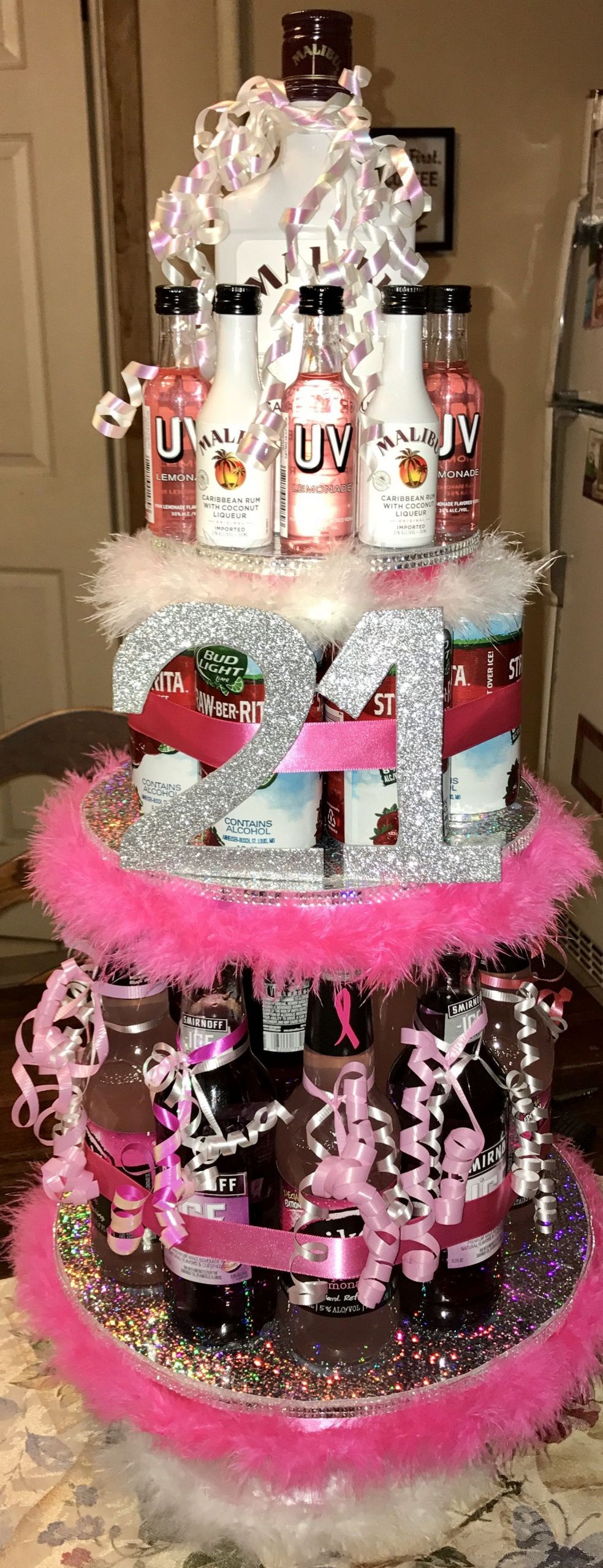 21St Birthday Gift Ideas For Best Friend
 Best friend s 21st birthday alcohol tower Everything was