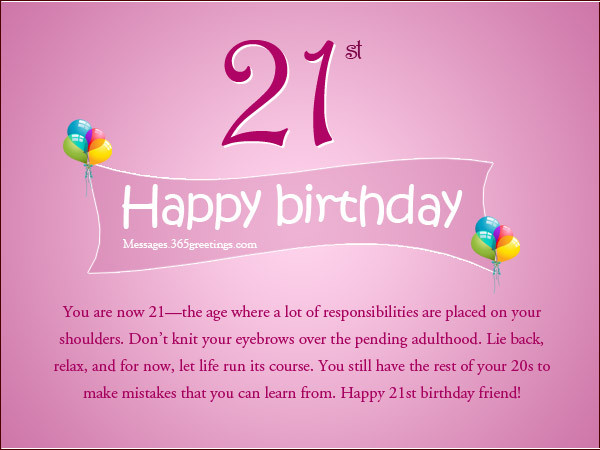 21st Birthday Quote
 21st Birthday Wishes Messages and Greetings