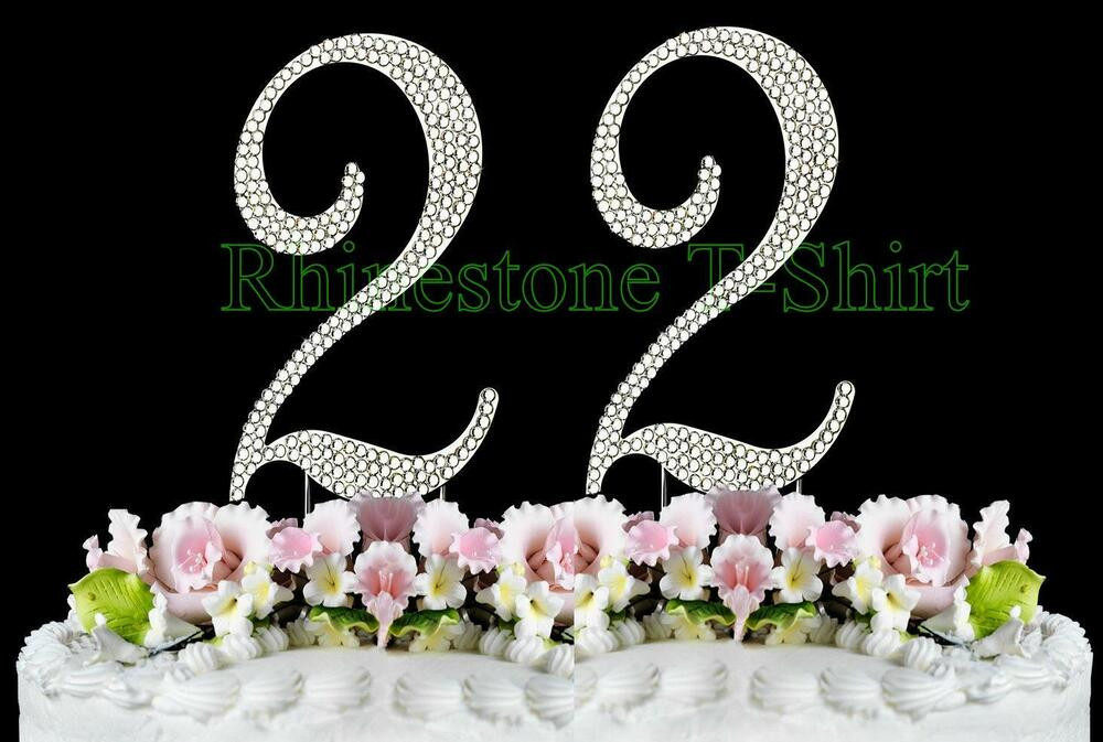 22 Year Anniversary Gift Ideas
 Rhinestone NUMBER 22 Cake Topper 22th Birthday