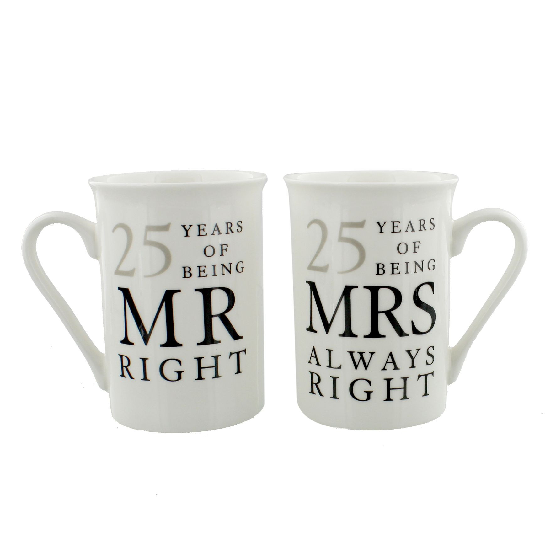 25 Year Anniversary Gift Ideas
 25th Silver Wedding Anniversary Mr & Mrs Mug Gift Set 25