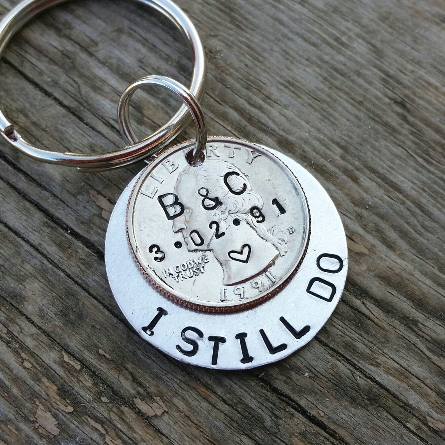 25Th Anniversary Gift Ideas For Husband
 personalized 25th anniversary keychain I still do keychain