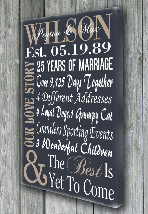 25Th Anniversary Gift Ideas For Parents
 The 25 best 25th anniversary ts ideas on Pinterest