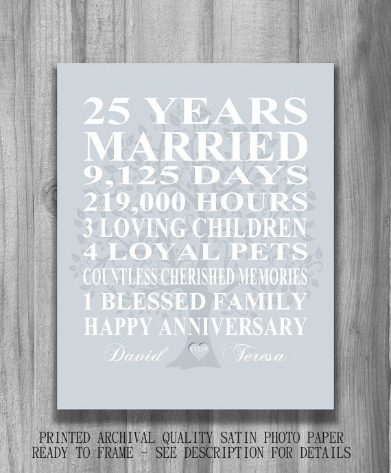 25Th Anniversary Gift Ideas For Parents
 The 25 best 25th anniversary ts ideas on Pinterest