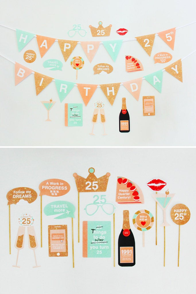 25th Birthday Party Decorations
 25th Birthday Party Decorations 25th by CreativeSenseCo