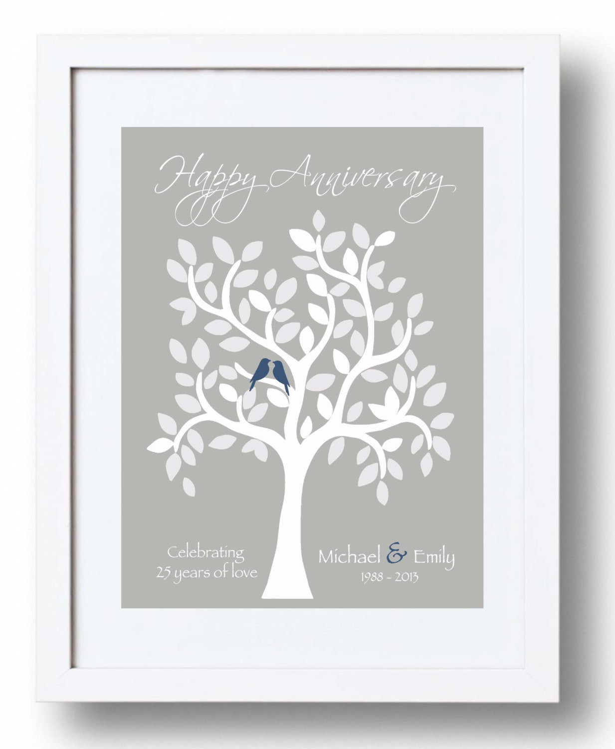 25Th Wedding Anniversary Gift Ideas For Parents
 25th Anniversary Gift for Parents 25th Silver Anniversary