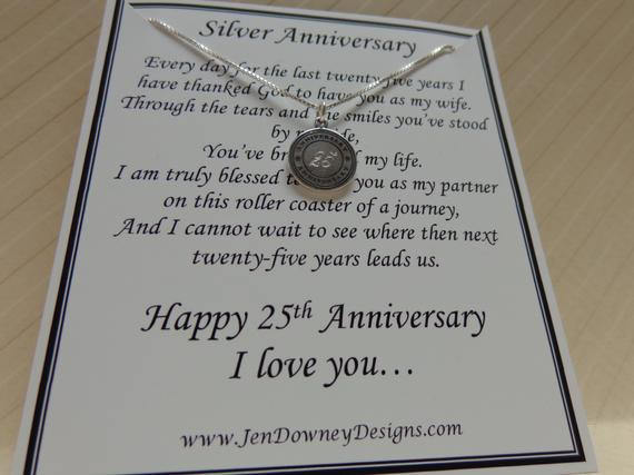 25Th Wedding Anniversary Gift Ideas For Wife
 25th Wedding Silver Anniversary Gift For by BrilliantKeepsakes