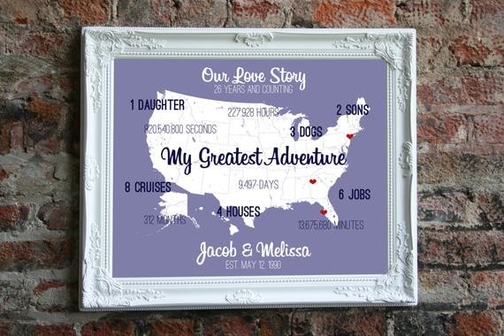 26Th Wedding Anniversary Gift Ideas
 26th Wedding Anniversary Gift For Him 26 Year by SoleStudio