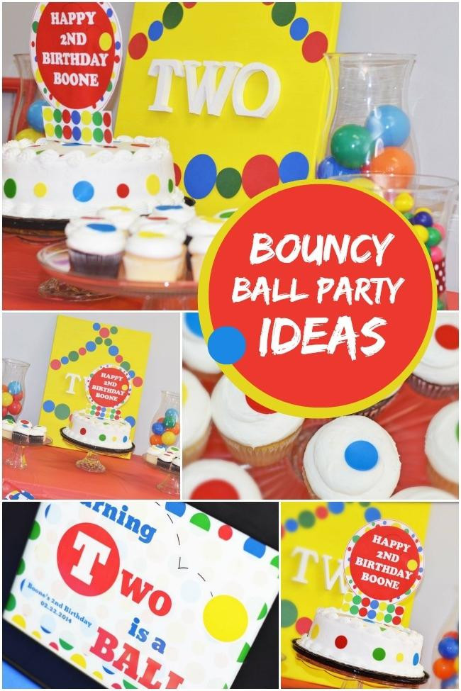 2Nd Birthday Party Ideas For Boy
 A Bouncy Ball Themed Boy s 2nd Birthday Party Spaceships