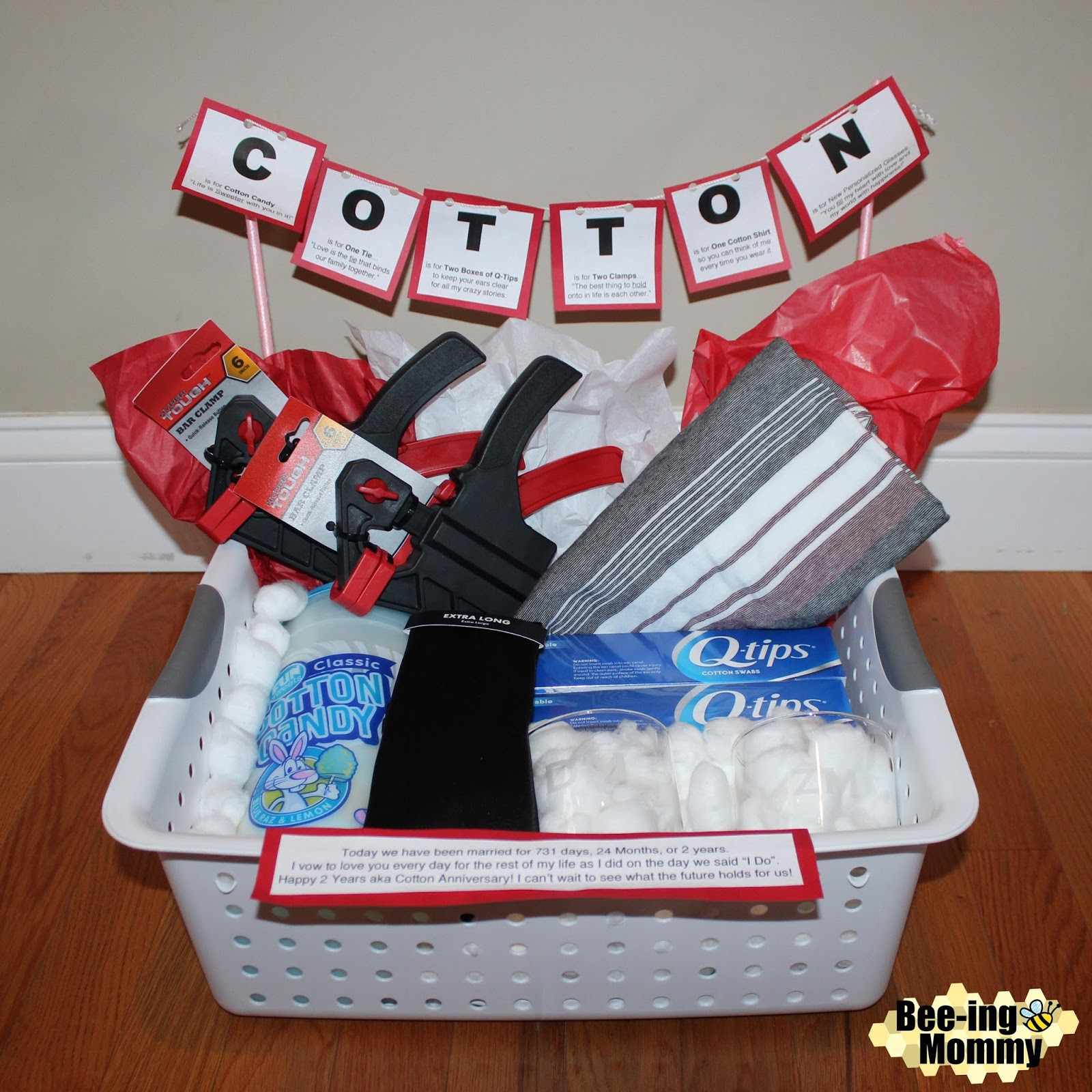 2Nd Year Anniversary Gift Ideas For Husband
 Cotton Anniversary Gift Basket plus several more t