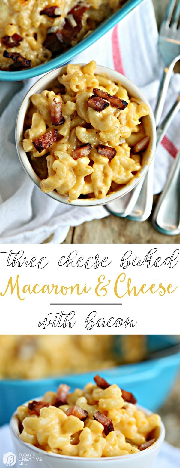 3 Cheese Baked Macaroni And Cheese Recipe
 Three Cheese Baked Mac and Cheese with Bacon