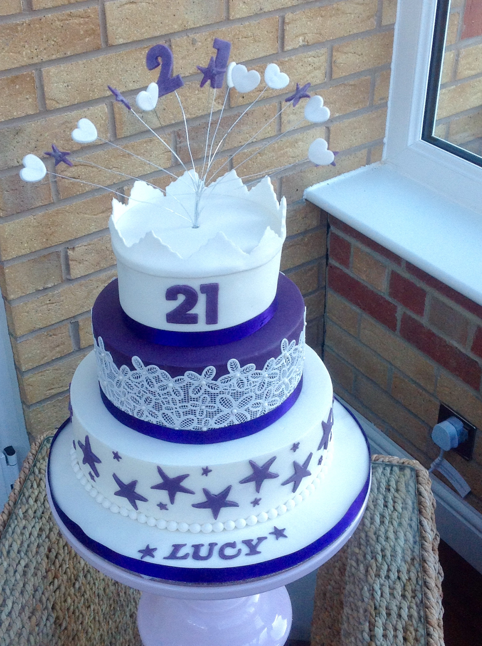 3 Tier Birthday Cake
 3 tier 21yr birthday cake