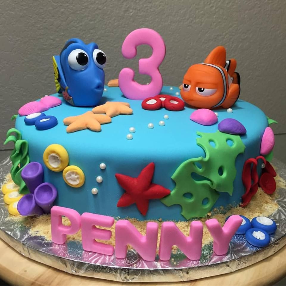 3 Year Old Birthday Cake
 Nemo and Dorys Cake for a 3 year old girl We made the