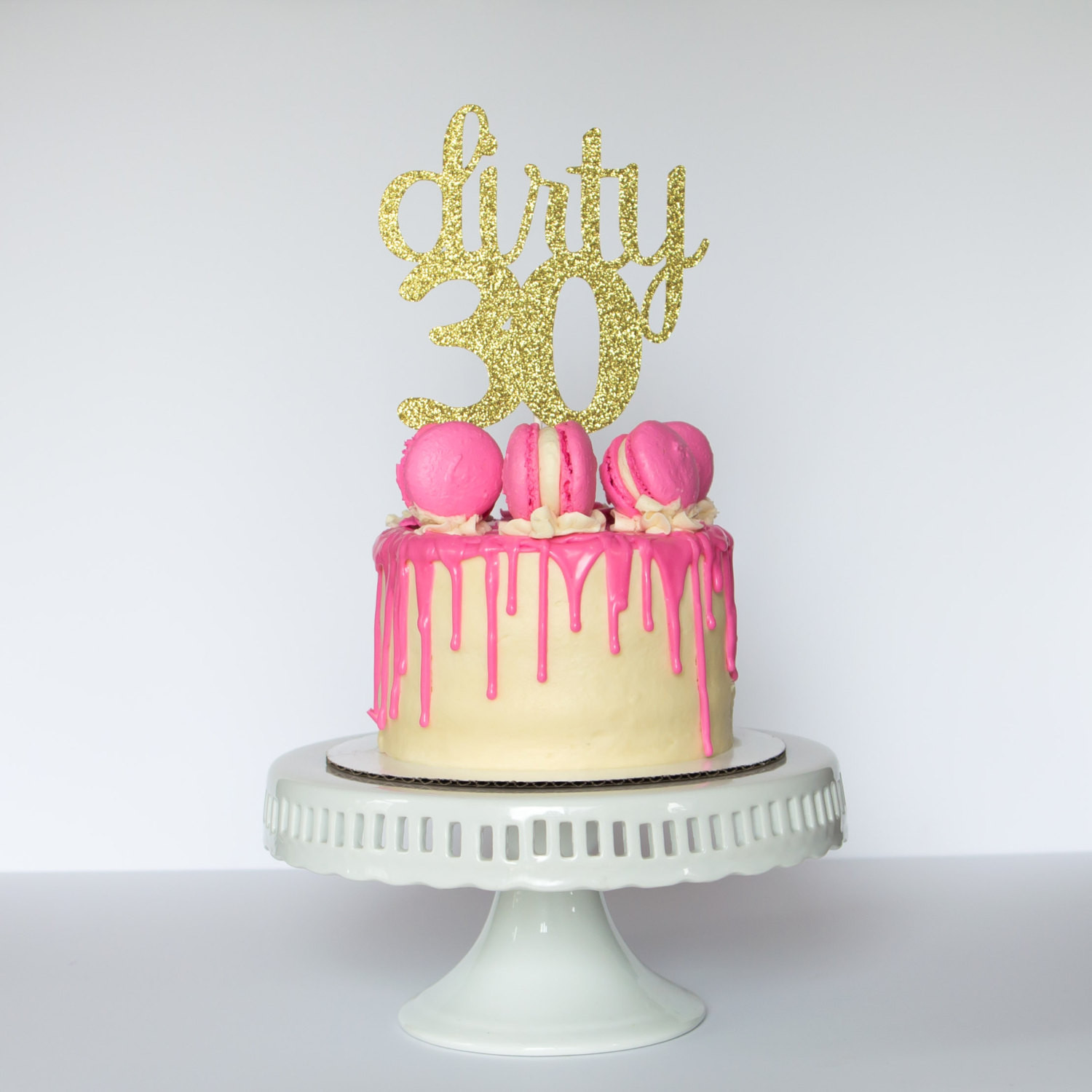 30 Birthday Cake Ideas
 Dirty 30 glitter Cake Topper 30th Birthday