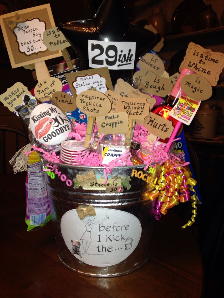 30Th Birthday Gift Ideas For Friend
 I made this "B4 you kick the Bucket" for my friend from