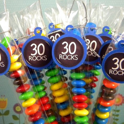 30Th Birthday Party Favor Ideas
 30th Birthday Candy Treat Bag Favors 30 Rocks Set of 12