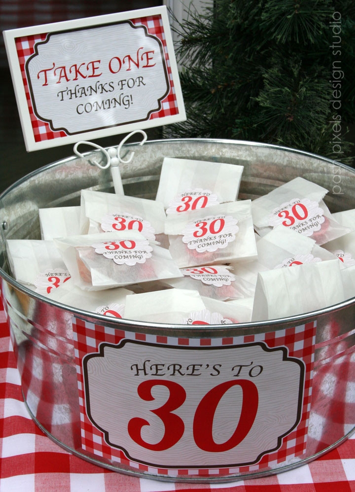 30Th Birthday Party Favor Ideas
 CAKE Creative Co real parties a rustic red 30th birthday