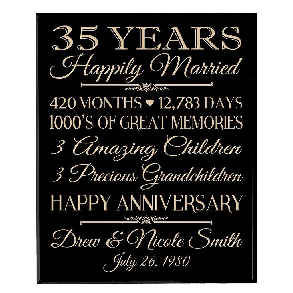 35Th Wedding Anniversary Gift Ideas For Parents
 35th Wedding Anniversary Wall Plaque Personalized