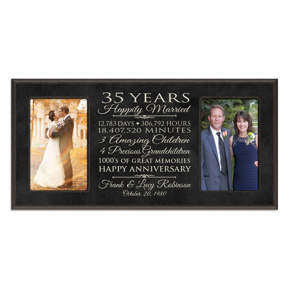 35Th Wedding Anniversary Gift Ideas For Parents
 Personalized 35th anniversary t for him 35 year wedding