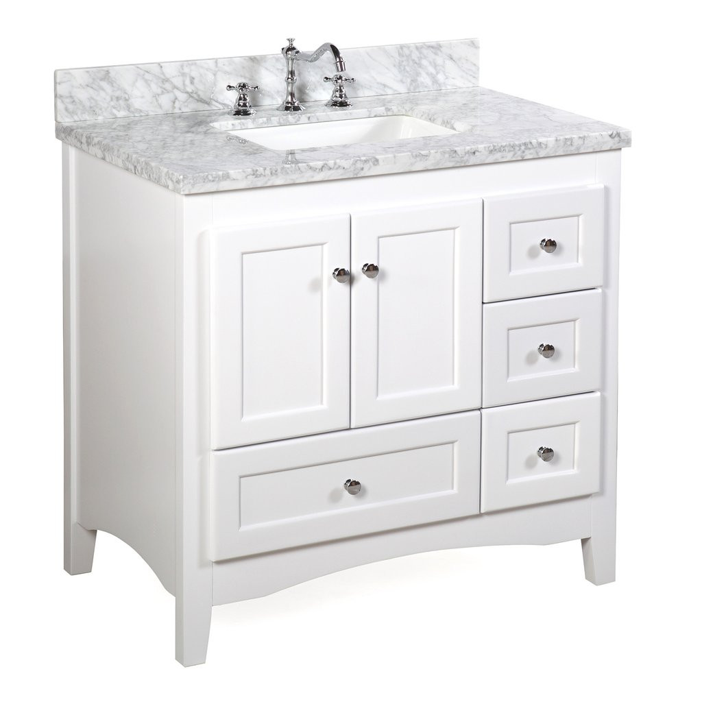 36 Bathroom Cabinet
 Abbey 36 inch Vanity Carrara White – KitchenBathCollection