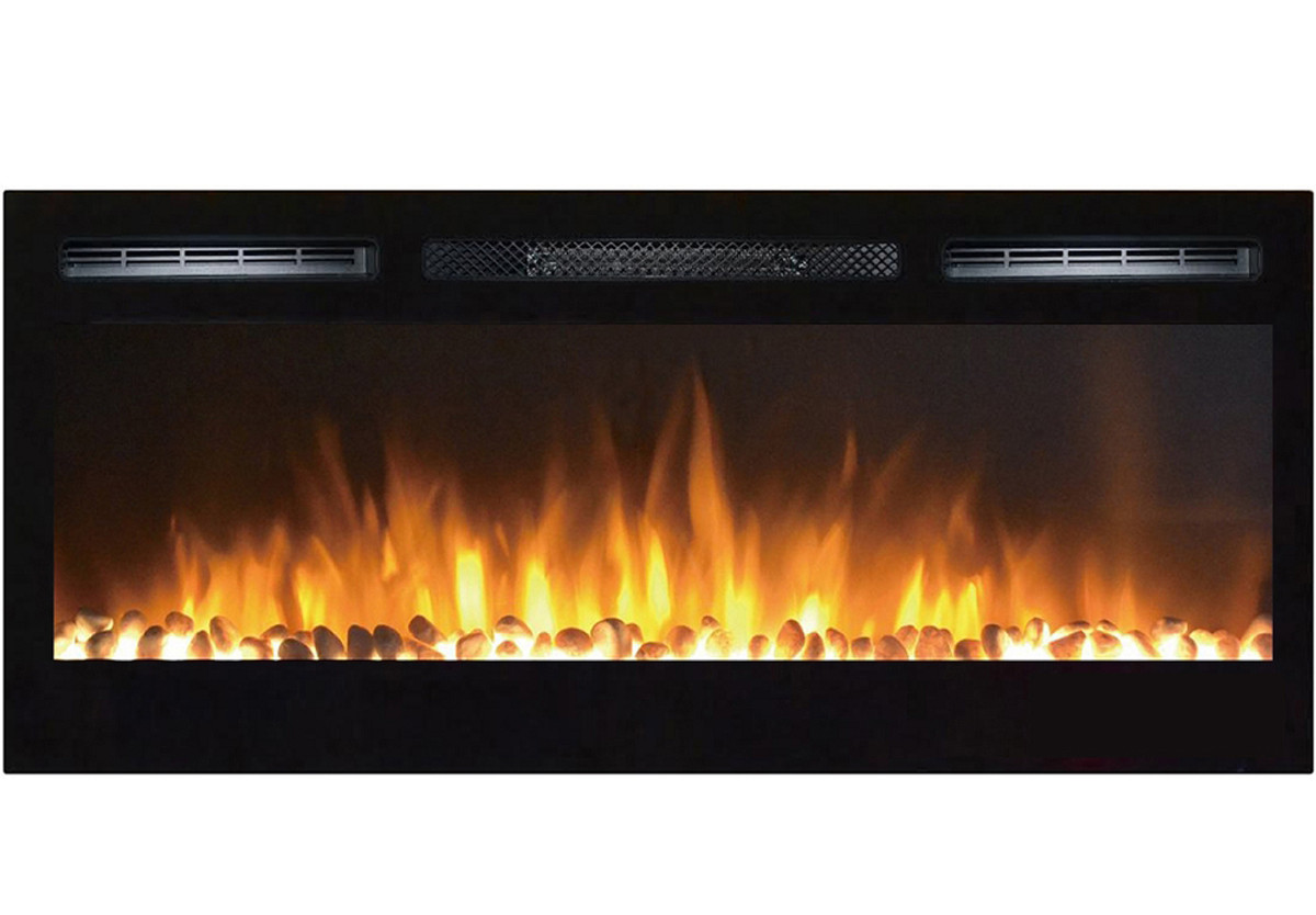 36 Inch Electric Fireplace
 35 Inch Cynergy Pebble Built In Recessed Wall Mounted