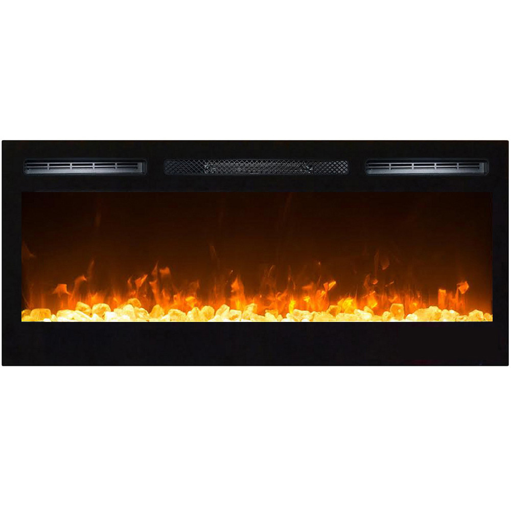 36 Inch Electric Fireplace
 Madison 36 Inch Crystal Recessed Wall Mounted Electric