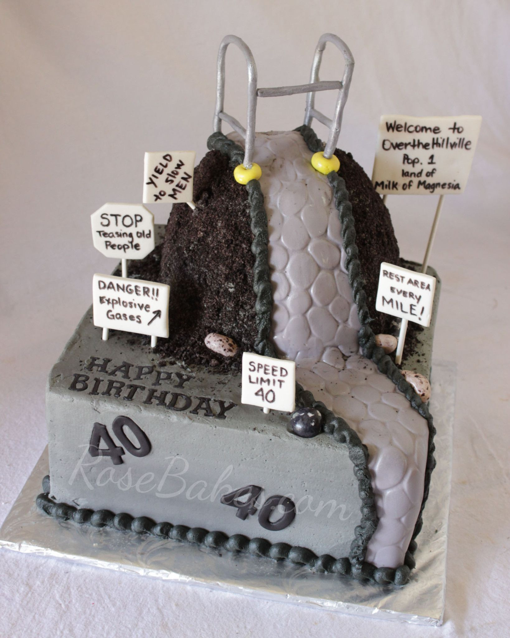 40th Birthday Cake Ideas For Him
 "Over the Hill" 40th Birthday Cake