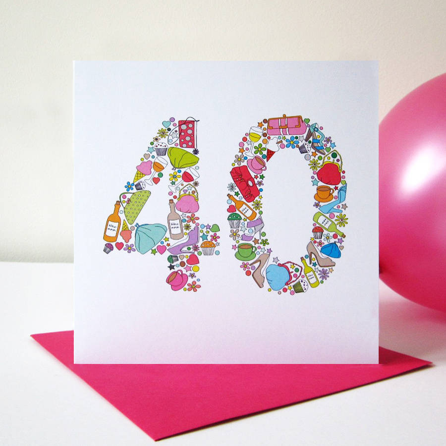 40th Birthday Card
 girlie things 40th birthday card by mrs l cards