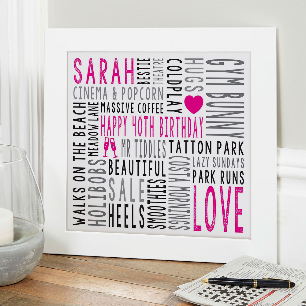40Th Birthday Gift Ideas For Her
 Personalised 40th Birthday Gifts For Her