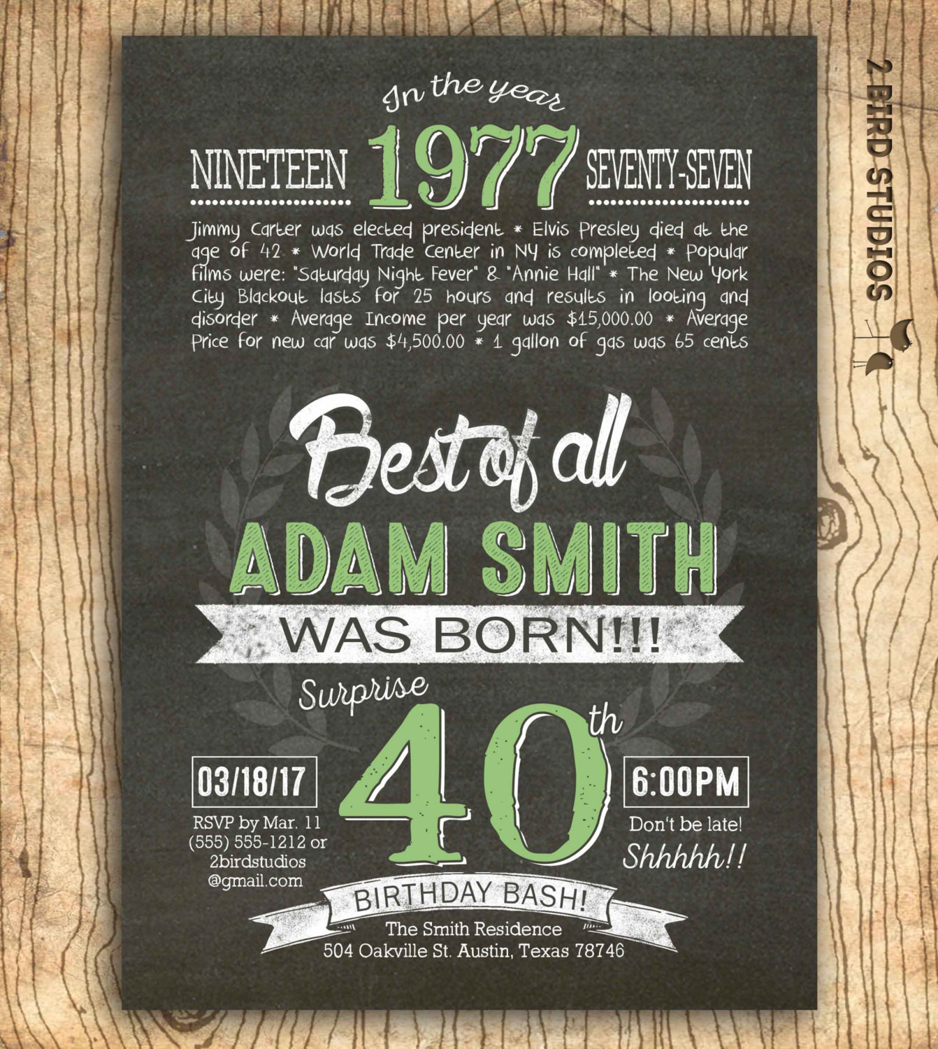 40th Birthday Invitations
 40th birthday invitation Surprise 40th birthday invite