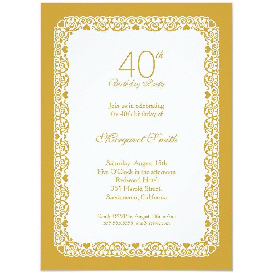 40th Birthday Party Invitation Wording
 40th Birthday Party Invitations Wording – FREE Printable