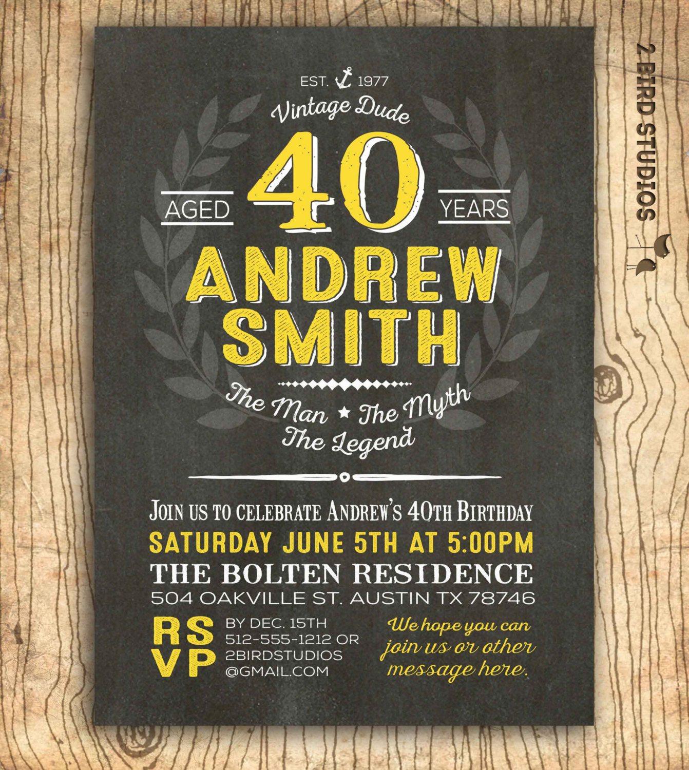 40th Surprise Birthday Invitations
 40th birthday invitation for him surprise 40th birthday