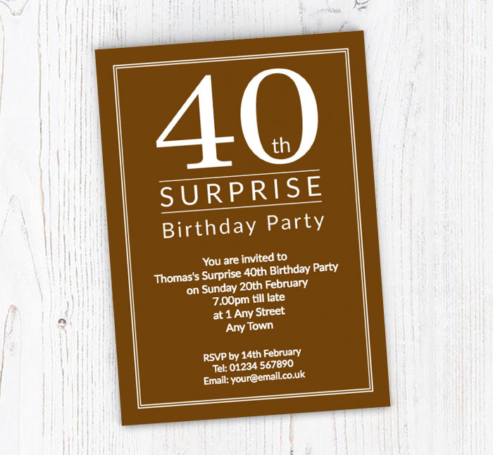 40th Surprise Birthday Invitations
 Surprise 40th Birthday Party Invitations