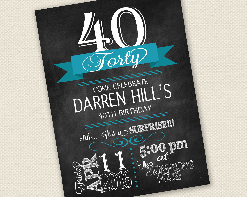 40th Surprise Birthday Invitations
 40th Birthday Invitation Surprise Birthday Invitation