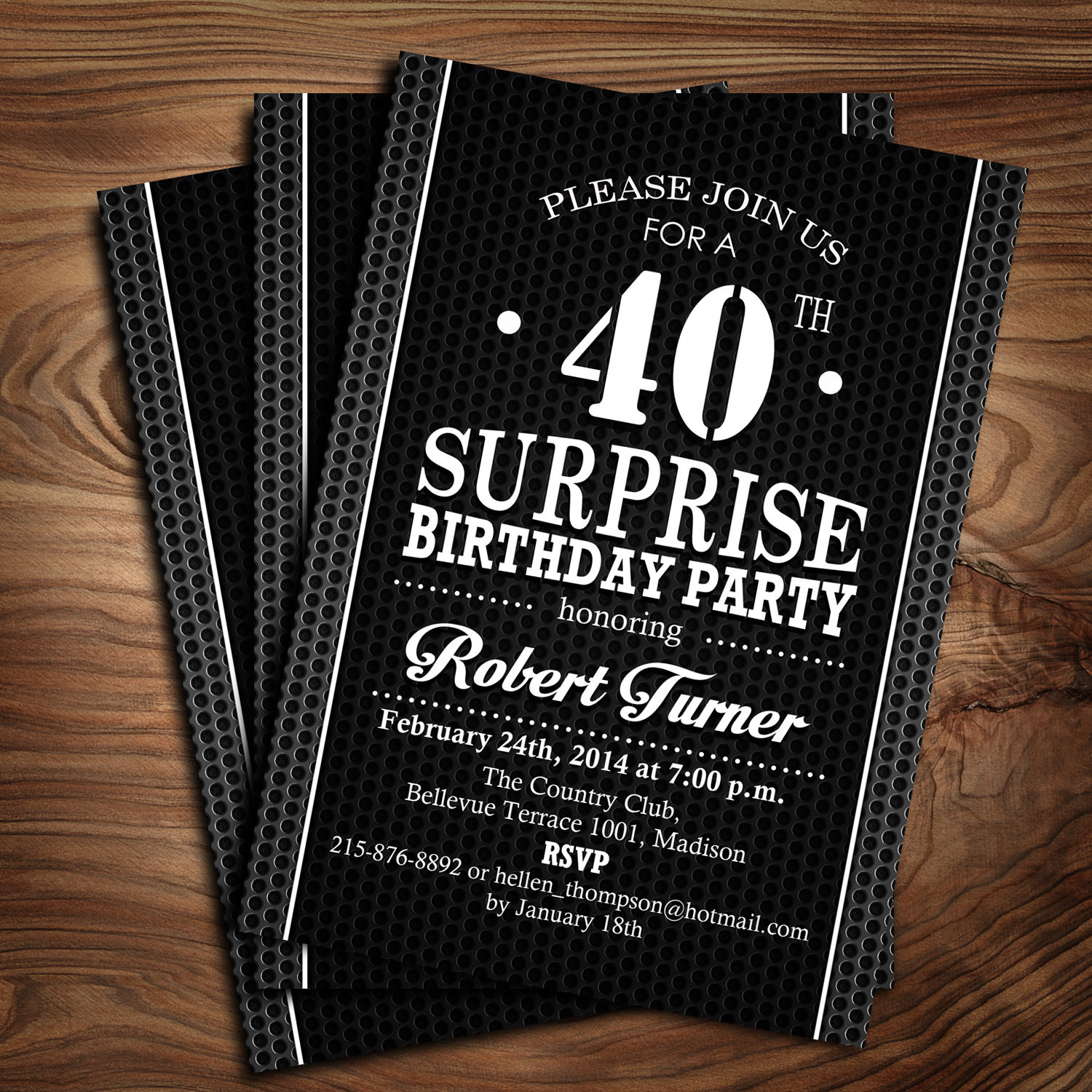 40th Surprise Birthday Invitations
 Surprise 40th Birthday Invitation 30th 50th 60th 70th