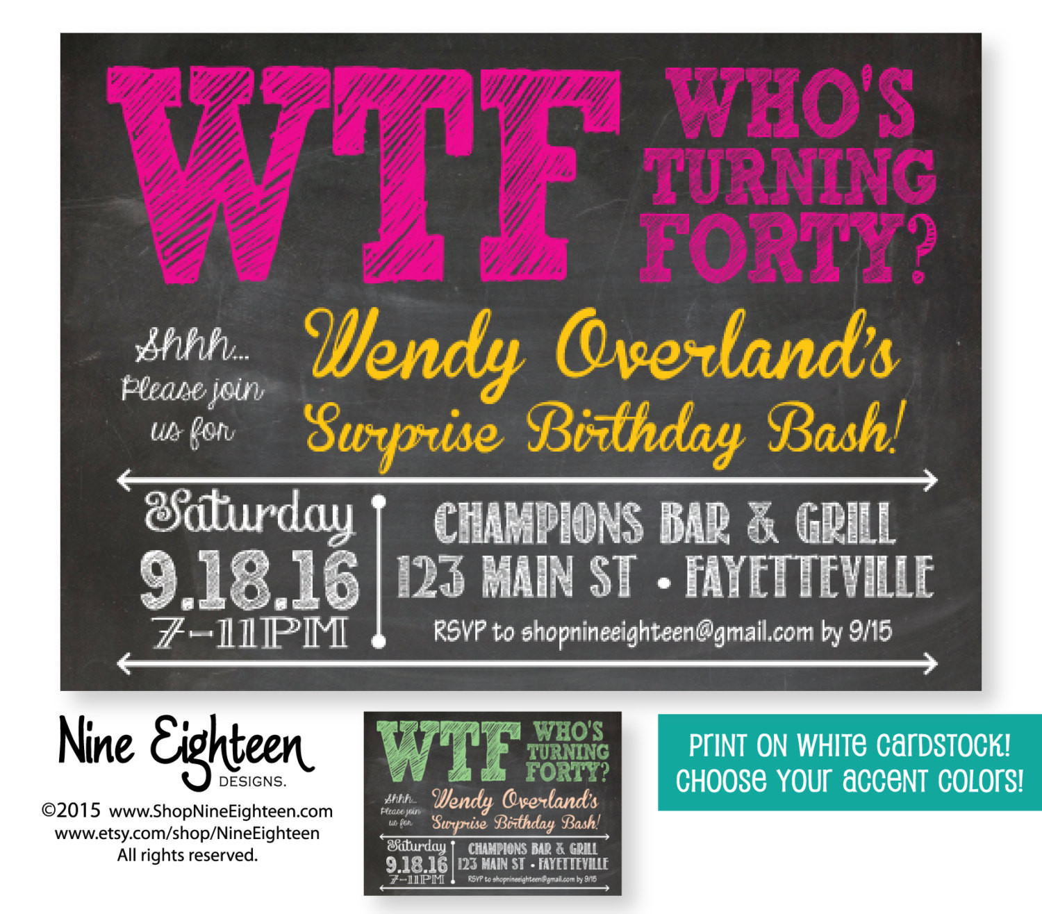 40th Surprise Birthday Invitations
 40th Surprise Birthday Party Invitation WTF Who s by