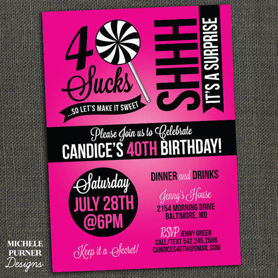 40th Surprise Birthday Invitations
 FREE Printable 40th Surprise Birthday Party Invitations