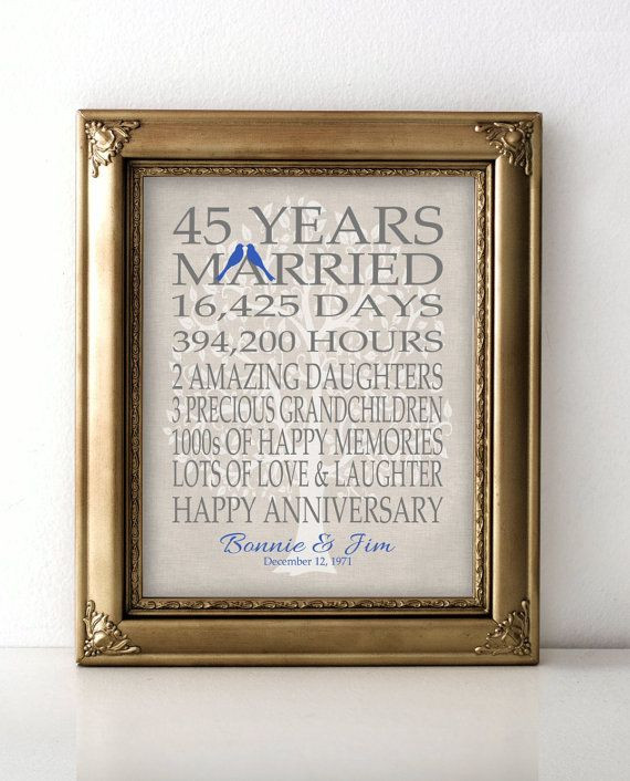 45th Wedding Anniversary Gift Ideas
 45th Wedding Anniversary Gift for Parents by