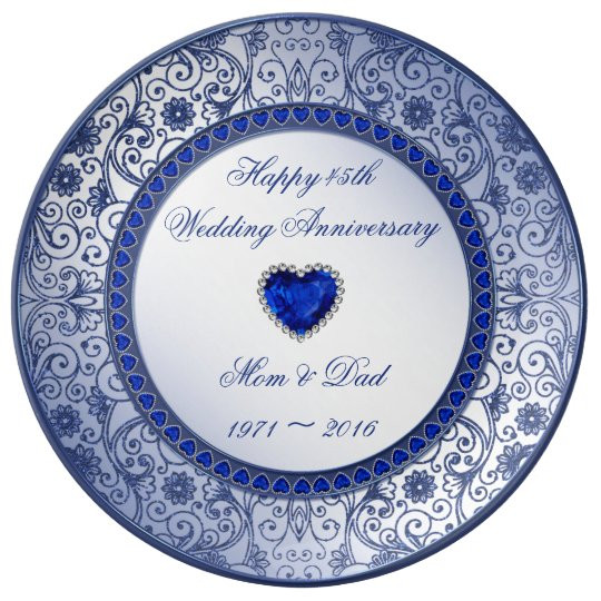 45th Wedding Anniversary Gift Ideas
 Sapphire 45th Wedding Anniversary Porcelain Plate