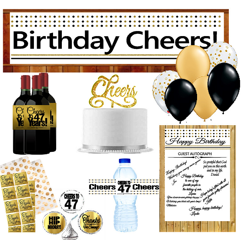 47Th Birthday Party Ideas
 47th Birthday Party DecorationsDecoraitons Kit w Banner