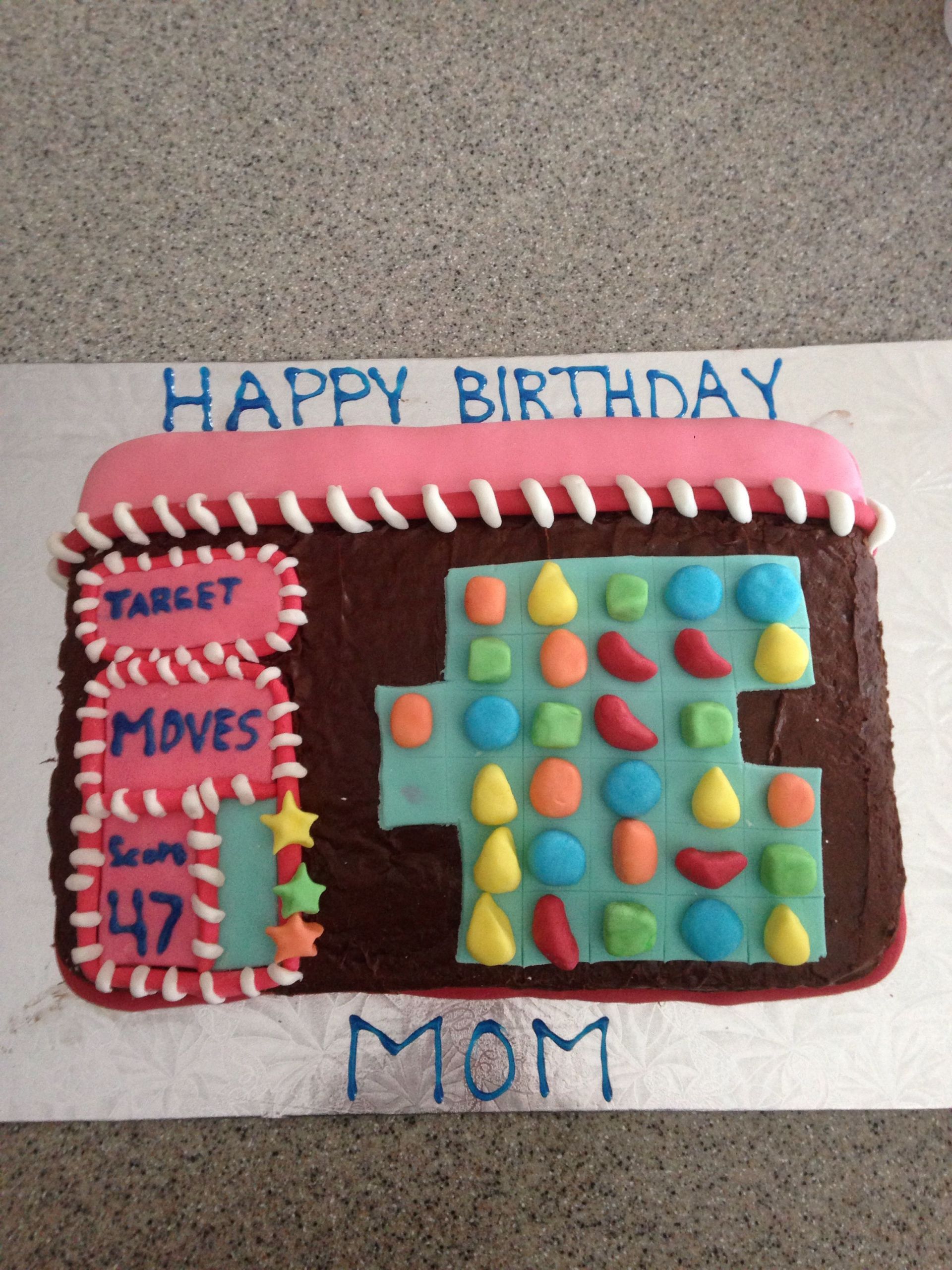 47Th Birthday Party Ideas
 Moms 47th birthday Candy Crush cake