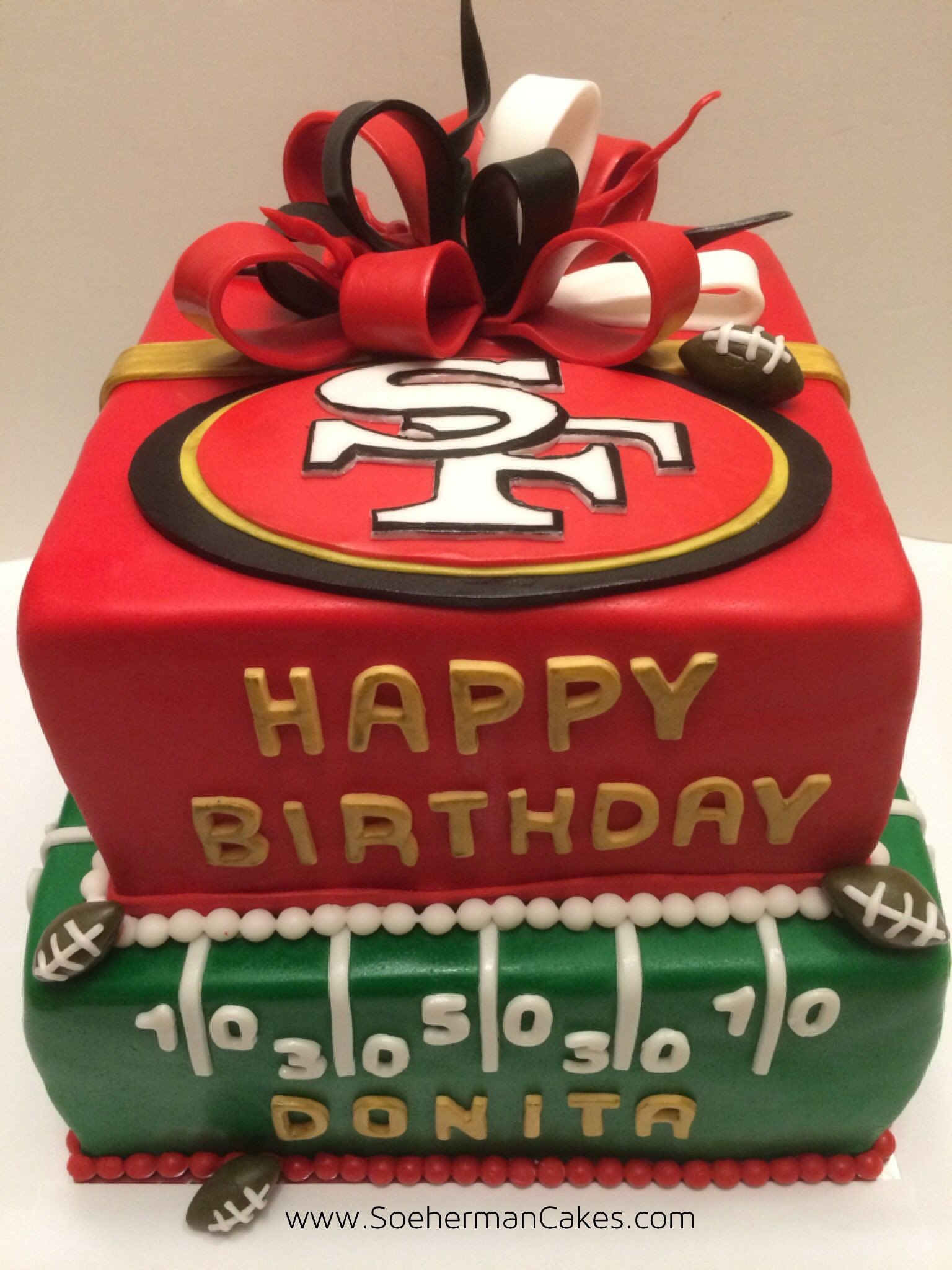 49ers Birthday Cake
 49ers Cake without bow for Logan s 1st birthday