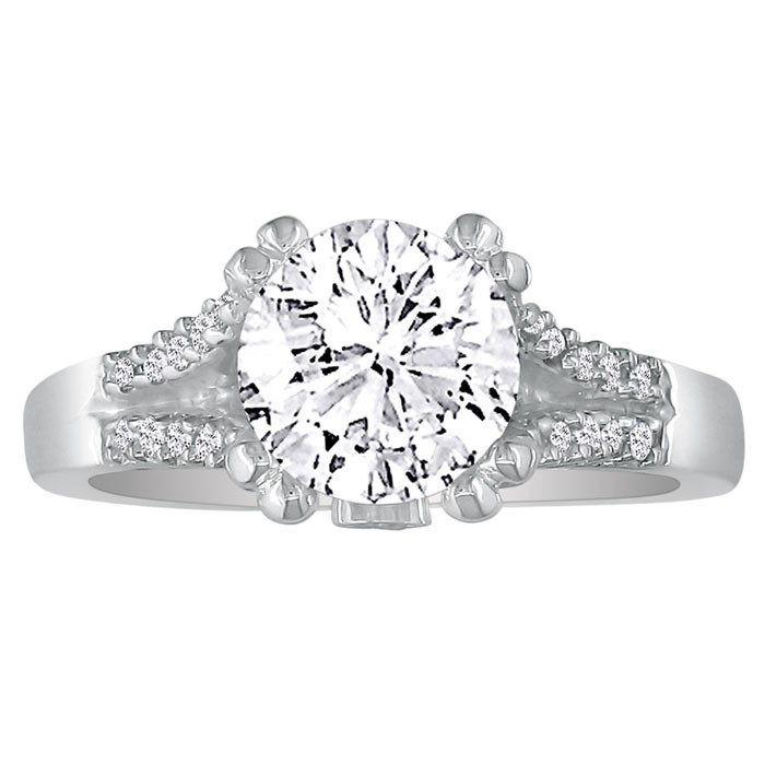 4ct Diamond Engagement Ring
 Hansa 1 3 4ct Diamond Round Engagement Ring in 18k White