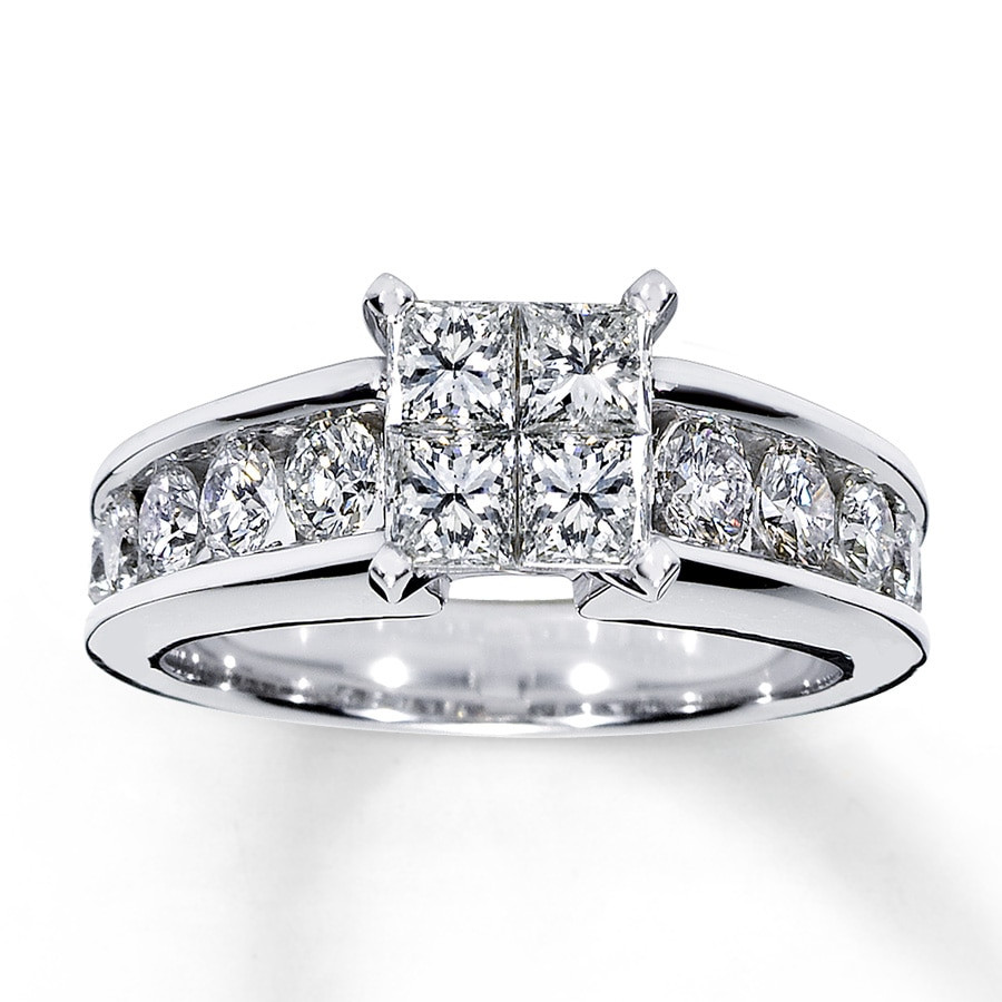 4ct Diamond Engagement Ring
 Diamond Engagement Ring 1 3 4 ct tw 14K White Gold