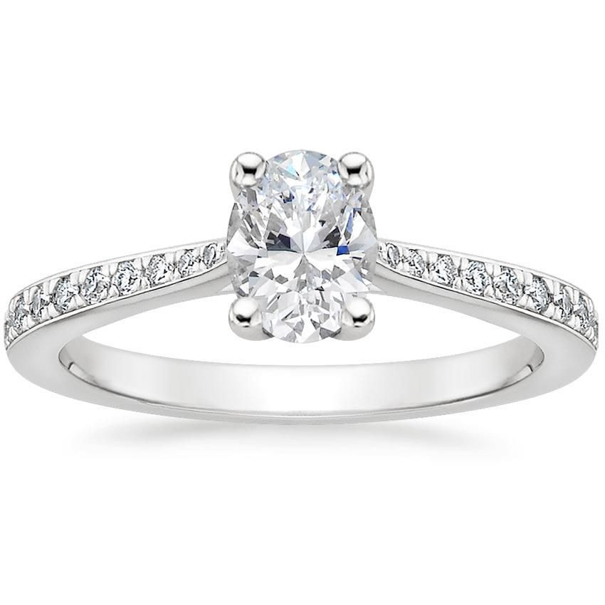 4ct Diamond Engagement Ring
 1 4Ct Oval & Round Cut Diamond Engagement Ring In 14K