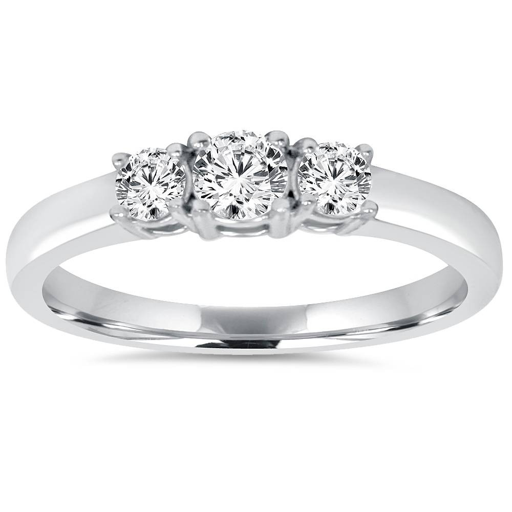 4ct Diamond Engagement Ring
 3 4Ct Diamond 3 Stone Engagement Ring 14K White Gold