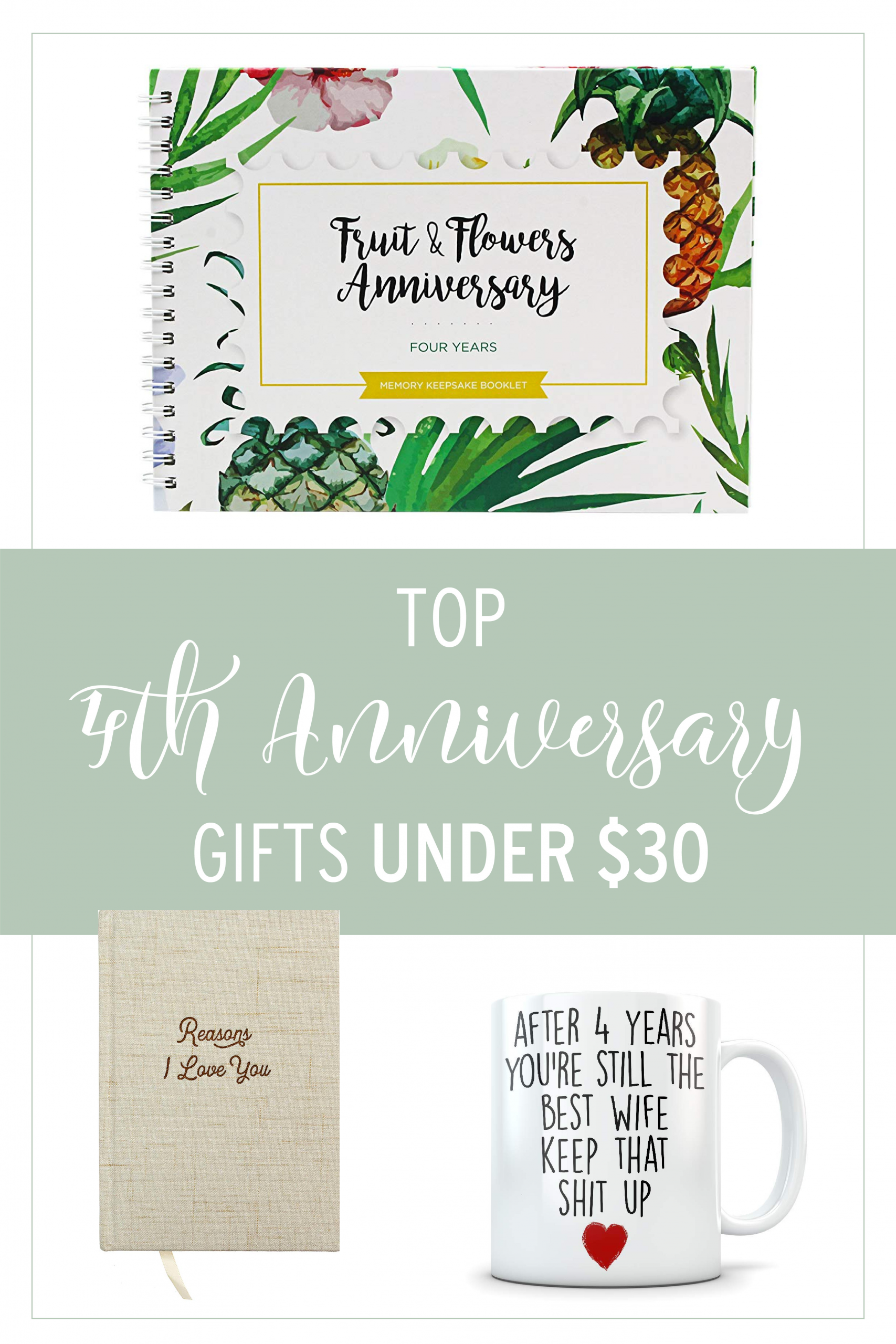4Th Anniversary Gift Ideas For Her
 4th Anniversary Gifts for Her Under $30