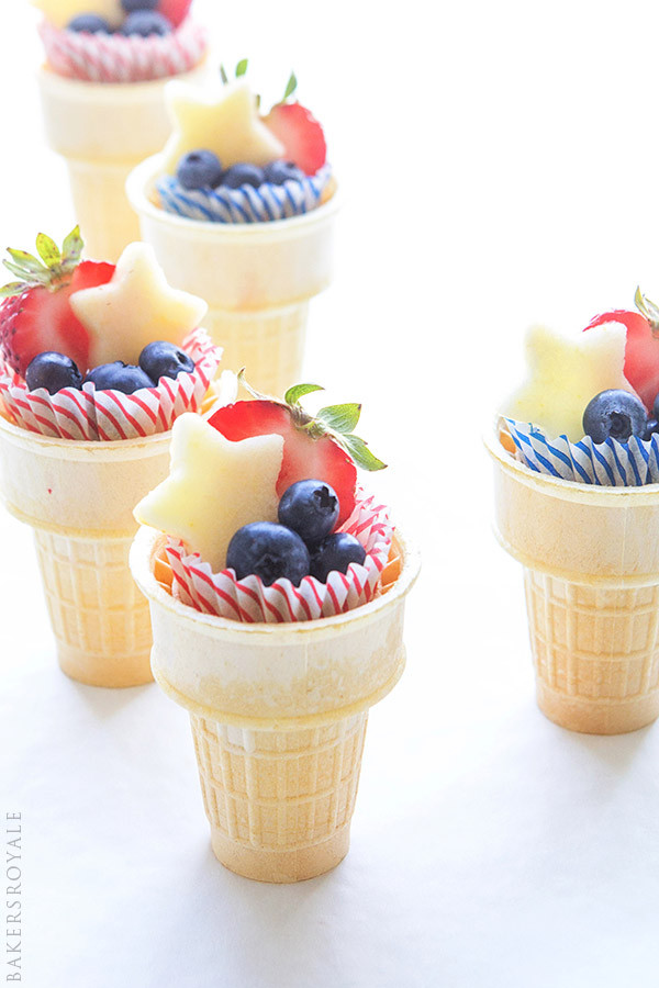 4Th Of July Fruit Desserts
 4th of July Fruit Salad Cones